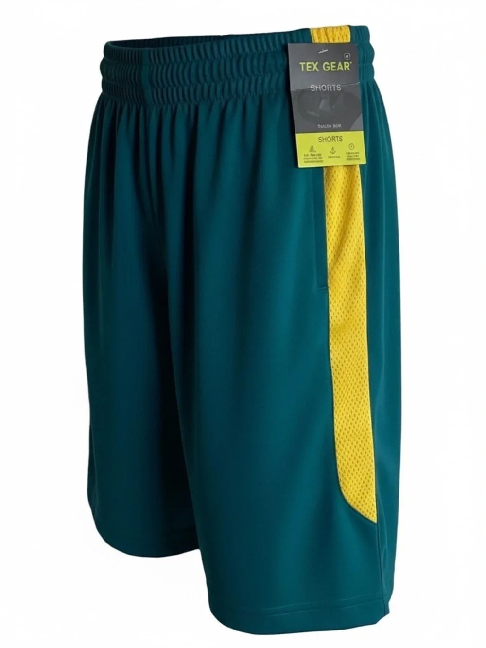 NWT - Tek Gear Boys Athletic Shorts - Green & Yellow - Size XXL